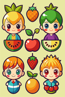 可爱水果小精灵