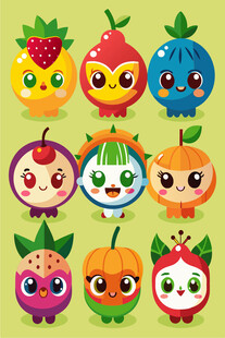 可爱水果卡通形象集合