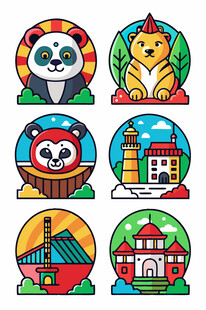 各国特色图标集合