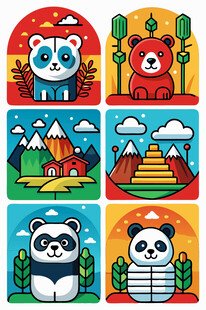 可爱动物插画图案集合