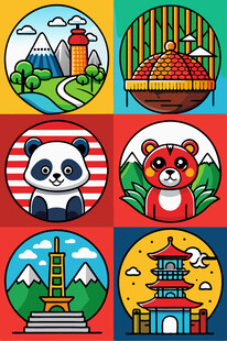 各国特色图标集合