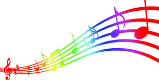 彩色音符舞动的音乐旋律