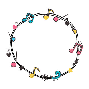 音乐音符环绕的创意圆环