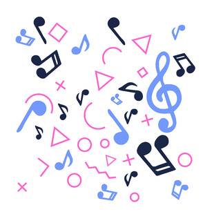 多彩音乐符号图案集合