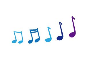 彩色音乐音符排列