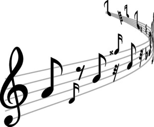 音乐符号在五线谱上舞动