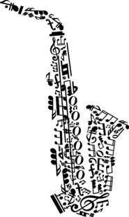 音符构成的萨克斯管图案