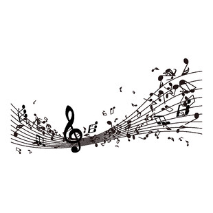 黑白音符舞动的音乐旋律