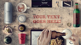 创意桌面办公与休闲场景