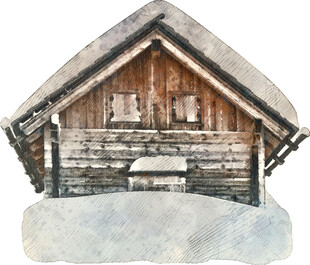 雪中小木屋