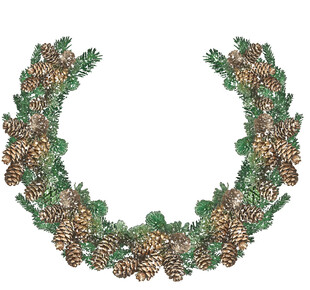 绿色花卉装饰项链图案