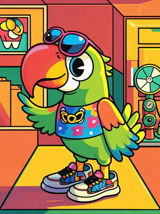 时尚鹦鹉潮流穿搭秀