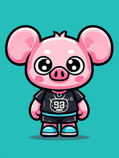 卡通小猪形象潮酷装扮