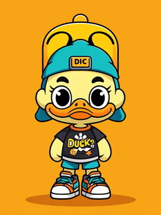 潮酷卡通小胡子男孩形象