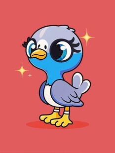可爱蓝鸟卡通形象