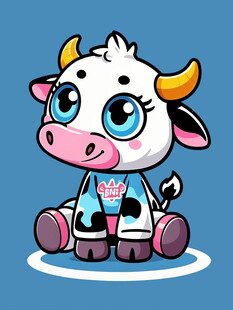 可爱卡通小牛形象