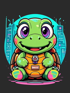 可爱卡通绿龟形象设计