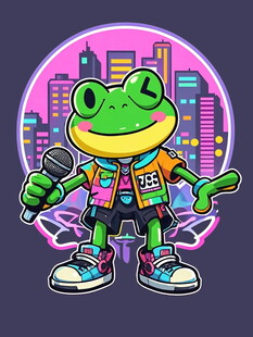 嘻哈青蛙街头酷炫形象