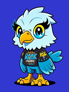 卡通白头鹰形象服饰独特