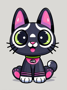 可爱黑猫卡通形象