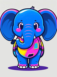 彩色卡通大象形象