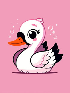 可爱卡通小天鹅