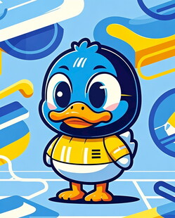 可爱蓝鸭卡通形象