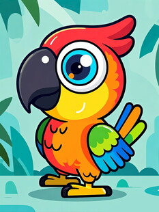 彩色卡通鹦鹉形象