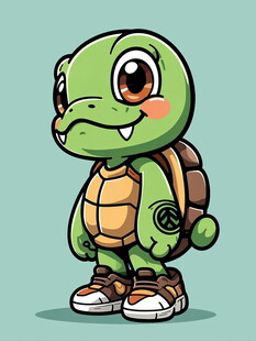 可爱绿乌龟卡通形象