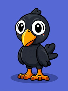 可爱卡通黑乌鸦形象