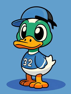 卡通小鸭运动员形象