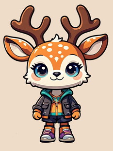 可爱小鹿卡通形象