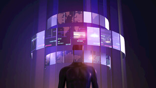 未来感科技人物光影场景