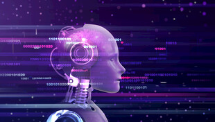 科技感人工智能头像特写