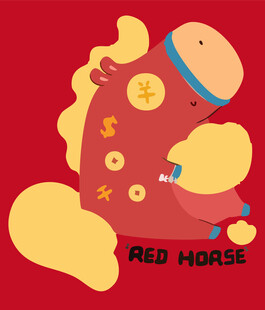 红色卡通小马形象