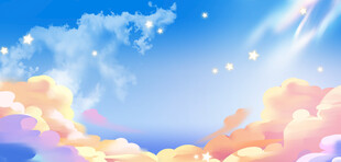 梦幻天空云彩插画