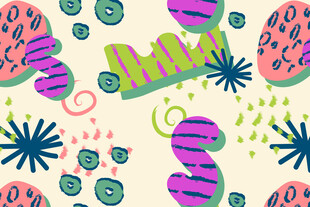 多彩抽象字母图案设计