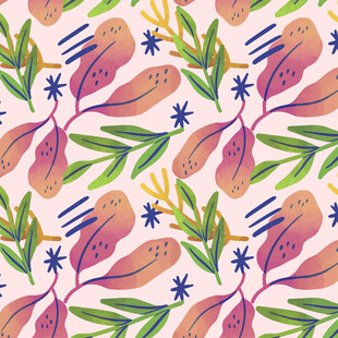 手绘花卉图案背景纹理