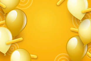 金色气球装饰背景图