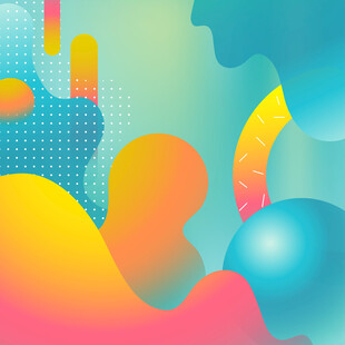 梦幻多彩抽象几何图案