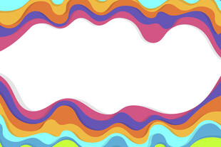 多彩波浪边框背景图