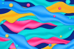 多彩波浪抽象图案背景