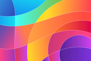 多彩渐变波浪抽象背景图