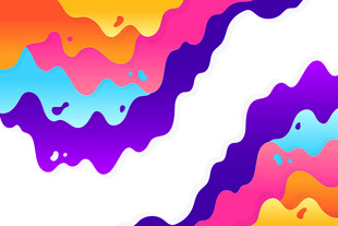 多彩流体波浪抽象图案