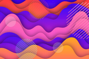 多彩波浪抽象图案背景