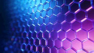 梦幻渐变六边形网格图案