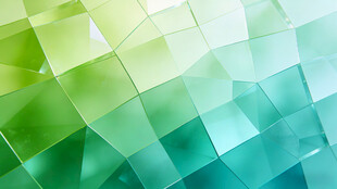 渐变绿色几何方块背景图