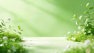 清新绿意植物小径场景