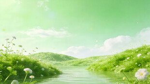 绿野小径旁的清新田园风光