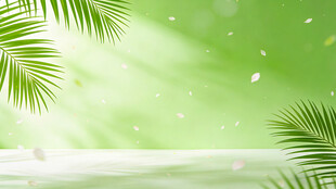 清新绿意热带风背景图